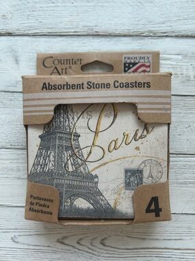 Paris Absorbent Stone Coasters / Set of 4